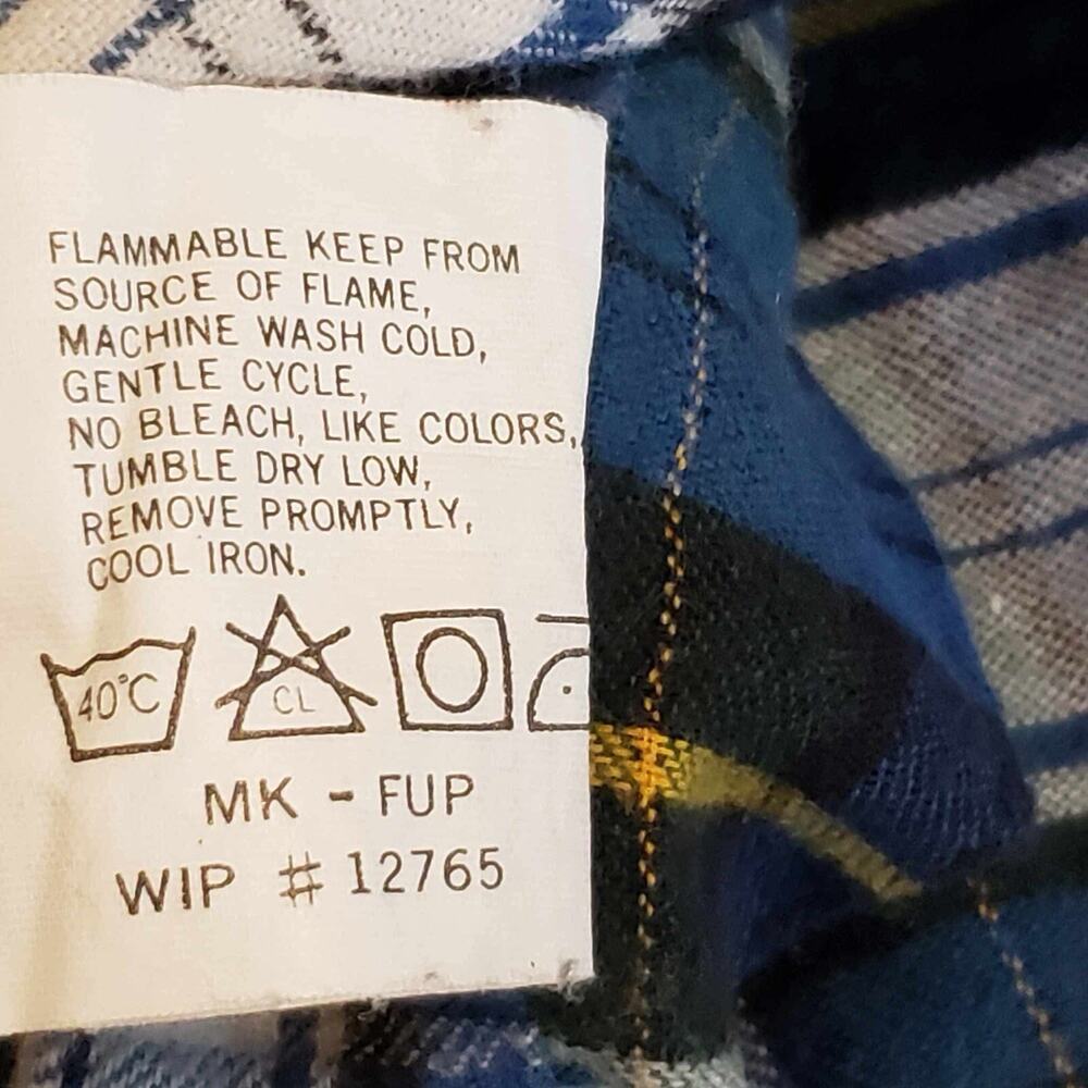 Woolrich Button Up Shirt Flannel Mens Size Large L Long Sleeve Collared Blue - Picture 8 of 11